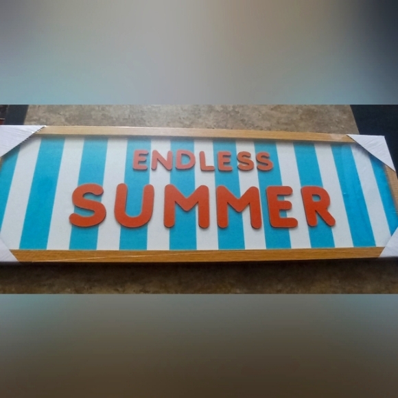 Other - Endless Summer Wooden Wall Sign - Turquoise & Coral 24×8